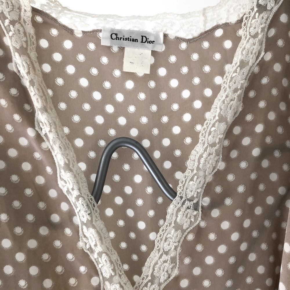 Dior Tan and White Elegant Sleepwear Robe - Picture 2 of 5